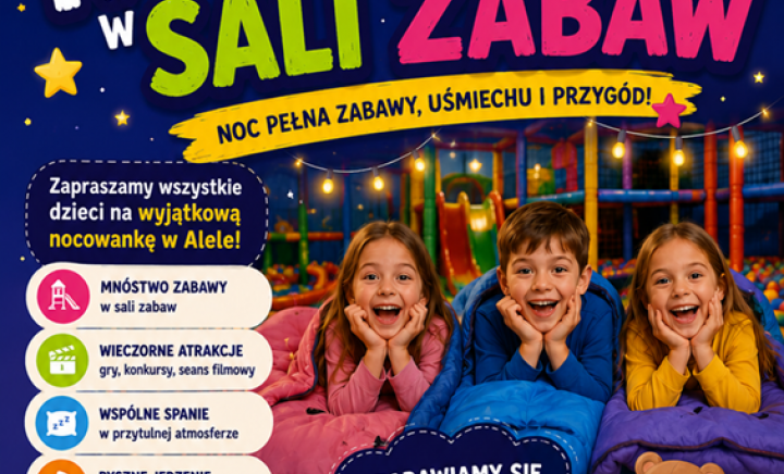 Nocowanka w Sali Zabaw Alele
